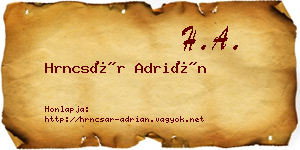 Hrncsár Adrián névjegykártya